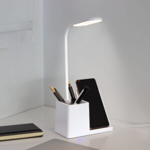 Organizador de escritorio con lámpara LED