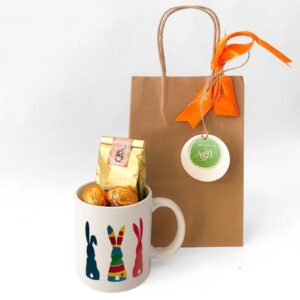 tazón conejito con huevitos de chocolate regalo pascua