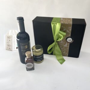 Caja Picoteo Vino, confitura, merkén y galletas