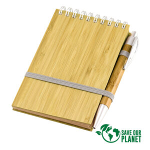 Libreta de bamboo personalizada con lápiz ecológico para regalo corporativo