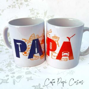 Tazón Papi Cosas para Día del Padre con opción de café, té, chocolates y alfajores