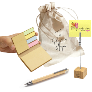 Memo Kit Ecológico con memo clip libreta memo y bolígrafo