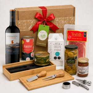Caja set vino y picoteo 7 sabores