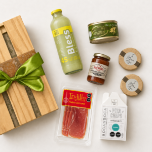Caja Pallet Mini Jugo y Alfajores